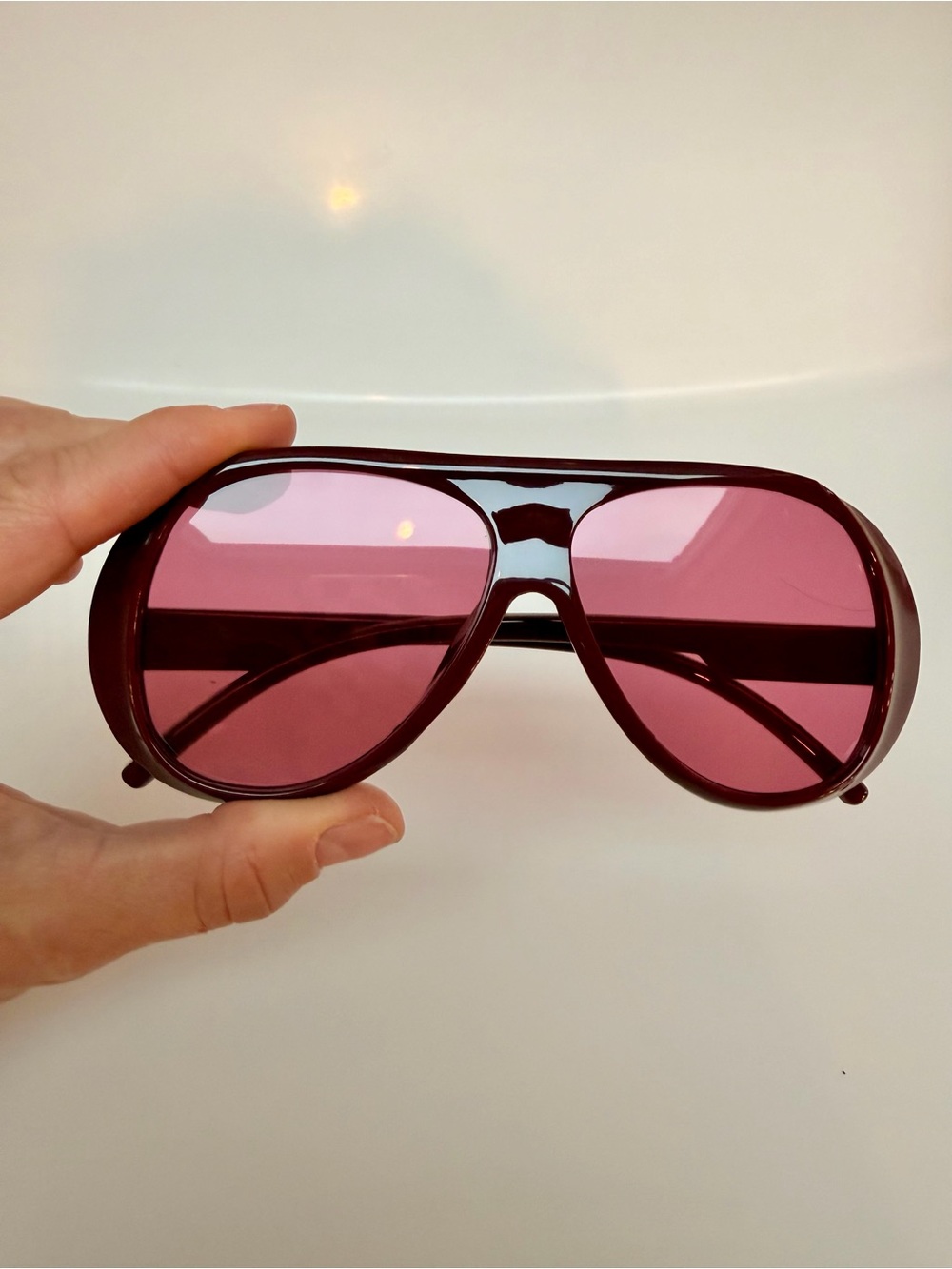 Women's Oversized Aviator Sunglasses - Pink